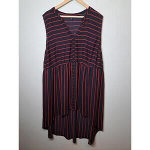 Torrid Tunic Sleeveless Striped Tank Lexie Georgette Top Plus Size 5